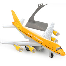 合金飞机模型金属战斗机客机空客A380波音飞机男孩玩具礼物 玩具合金飞机玩具 空中一号-黄色