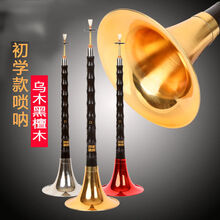乌木唢呐  初学者入门大小号喇叭民族乐器全套 黑檀木E调白婉+10配件