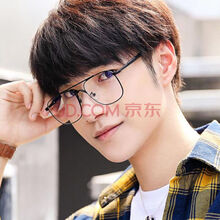 郗德鑫眼镜男防辐射蓝光电脑大框平光镜全框近视无度数眼睛框镜架网红潮 黑色框
