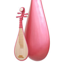 音潮（yinchao）硬木琵琶901硬木成人儿童用琴彩绘粉琵琶面板国色天香牡丹花绘民族弹拨乐器 901C硬木儿童粉琵琶面板图案可选请联系客服