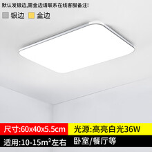led吸顶灯现代简约客厅灯长方形大气家用餐厅阳台房间卧室灯灯具 60*40-白光36W