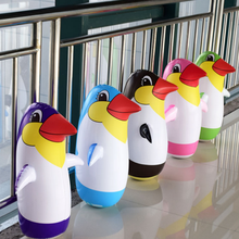 新款大号企鹅不倒翁充气玩具批发充气企鹅不倒翁儿童充气礼物玩具 充气企鹅超号85厘米2个 颜色随机发