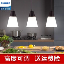 飞利浦LED三头餐吊灯e27螺口个性北欧风吧台餐厅灯具简漾现代简约创意餐桌客厅吧台灯饰 沉稳棕【含光源 LED灯泡 9W*3白光】