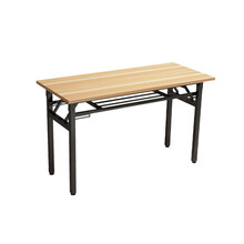 悦山 会议培训桌长条桌可折叠简易电脑桌学习书桌多种颜色尺寸可定制写字桌 柚木色1.4米