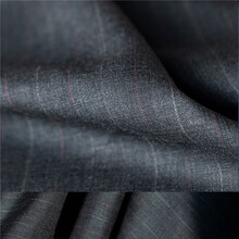 煊缎 条纹精纺羊毛布 薄款春秋西装套装布料 服装 面料