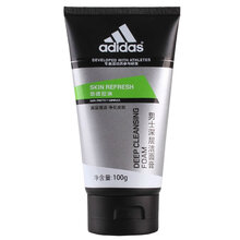 阿迪达斯（Adidas）男士洗面奶洁面膏泡沫洁面乳控油去黑头抗痘保湿补水磨砂去角质 深层洁面膏100g