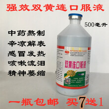 兽药兽用双黄连口服液畜禽流感抗病毒口服液猪鸡鸭鹅羊牛马狗 新包装7送1