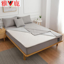 雅鹿家纺 防水床笠单件 床垫保护套六面全包床笠拉链式定制拆洗床罩薄款床垫专用纯棉毛巾布床护垫 灰色 180*200+25cm