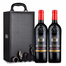 超市	法国AOP级原瓶进口红酒松珊酒园波尔多干红葡萄酒2瓶礼盒装750ml*2