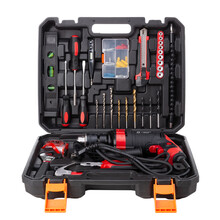 克里斯蒂安 家用电钻手工具套装日常五金电工专用多功能专用工具箱大全(780W超强动力冲击钻至尊王者套装)