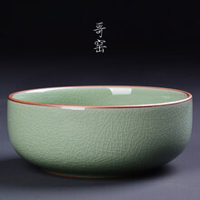 墨斗鱼 哥窑陶瓷水仙花盆 水仙花一叶莲碗莲器皿笔洗铜钱草水仙盆无孔茶洗水养水培盆栽一叶莲花盆2610