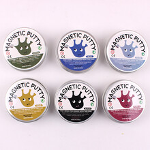 非牛顿流体泥 魔法磁性橡皮泥磁力彩泥磁吸泥吞噬磁铁泥儿童减压玩具发泄粘土 硅胶磁力全套6个