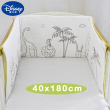 ℑ℘迪士尼高档轻奢品牌特价婴儿u型床围婴儿床儿童拼接床挡布家用软包靠墙宝宝拼接防撞套件 绿色椰子树一件套1.8米 其它