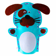 手指娃娃小动物玩偶 幼儿园手工 不织布无纺布动物手指手偶 表演道具幼儿DIY手工材料MYFS 手偶小狗款(1个装)