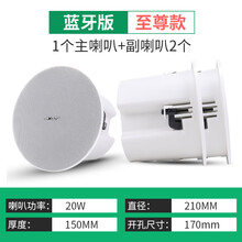 先科 S3D无线蓝牙吸顶音响家用客厅喇叭重低音环绕背景音乐壁挂音箱广播室内店铺餐厅天花吊顶套装嵌入式 至尊蓝牙吸顶主机+2副箱