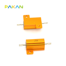 PAKAN RX24黄金铝壳电阻 25W功率电阻 线绕固定电阻器 25W 5RJ 5欧姆 (1个)