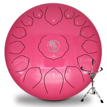 聆动空灵鼓15音无忧忘忧色空鼓手碟钢舌鼓成人儿童初学者专业级14寸西洋打击乐器 14寸15音公主粉+鼓架