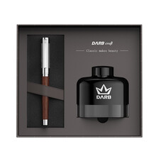 德柏(DARB)原木钢笔德国进口笔尖胡桃木花梨木教师礼品收藏纪念商务办公男士高档EF尖墨水礼盒套装 花梨木墨水礼盒套装 0.5F尖【中等粗细】