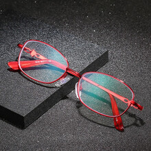 维品质女款防蓝光防辐射眼镜女士护目镜平光镜看手机电脑保护眼睛无度数 红色框 有镜片--纯白透明片不防蓝光0度