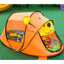 秒开儿童帐篷男孩室内户外帐篷便携式折叠游戏屋宝宝女孩睡觉蚊帐 咖色小熊+毛绒毯+冰丝垫