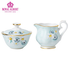 Royal Albert英国皇家阿尔伯特骨瓷餐具茶具欧式咖啡杯盘子美食家 蓝色糖奶两件套