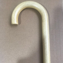 私韵老年人实木一体拐杖滑手杖带灯拐棍祝寿拐杖藤条一体拐杖 无灯款弯柄原色92厘米