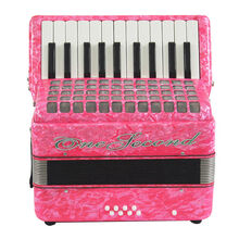 德国进口品质手风琴手风琴60/80/96贝斯进口手风琴初学考级演奏儿童成人手拉风琴 8贝斯22键粉色