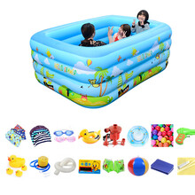 哈乐猫儿童游泳池宝宝洗澡家用大型加厚婴儿小孩超大号家庭充气水池幼儿园游泳池 抗晒1.8米四层印花游泳套餐