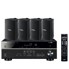 雅马哈（Yamaha）HTR-3072+NS-AW194 音响 音箱 壁挂式音响 户外全天候蓝牙音响 USB音响（5件套）黑色