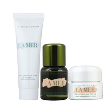 国内专柜（LAMER）海蓝之谜 面霜/乳霜 滋润保湿 小样旅行装3件套（洁面+精萃液+面霜）