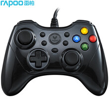 雷柏（Rapoo） V600 电竞级振动游戏手柄 有线手柄 电脑游戏手柄 黑色