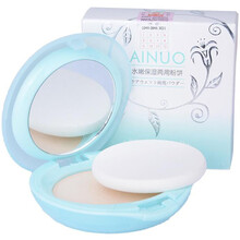 爱诺 姿色珠光定妆粉饼干粉持久遮瑕控油防水不易脱妆卡粉亮晶晶闪亮闪光 水嫩保湿两用粉饼7g(3#湿粉)