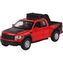 1:32福特猛禽F150皮卡车玩具儿童玩具声光合金回力玩具小汽车模型礼物雪佛兰库罗德皮卡 猛禽改装版-红色(带备胎）