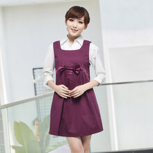 美妮 防辐射服孕妇装四季辐射服孕妇防辐射马甲外穿大码防射服孕妇装 紫色+金属肚兜 L