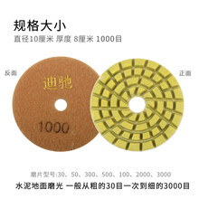 迪驰耐磨加厚水泥水磨抛光片固化地坪磨光混泥土金刚石细磨打磨片 1000目加厚水泥磨片（10厘米）