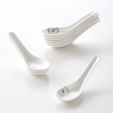 苏氏陶瓷 SUSHI CERAMICS 小汤勺蒲公英系列釉中彩调羹小饭匙子10支装