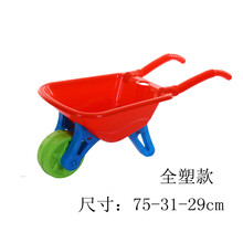 推着走的玩具 儿童沙滩小推车玩具男孩大号加厚双轮2-3岁女孩过家家推土手推车MYFS 单轮 红色 【塑料款】