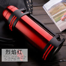 汽车水杯304不锈钢保温壶户外保温杯大容量男水壶热水瓶车载旅行壶1.2-5L车载保温杯电加热 红色 杯带储水碗 4000毫升（8斤水）