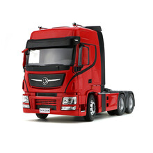 原厂工程车模型 东风天龙旗舰拖头半挂牵引车 仿真合金收藏模型 东风天龙商用车 仿真合金收藏送礼 1:24 天龙旗舰拖车头 红色
