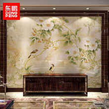 东鹏瓷砖背景墙欧式简约现代中式影视墙艺术电视墙玉玲珑线下专柜同款现货艺术瓷砖背景墙 雕刻玉玲珑3200*2400/1幅