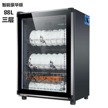 新款家用消毒柜小型台式不锈钢单门商用迷你桌面立式餐具消毒碗柜酷虫 豪华升级版88L 3层 送沥水盘