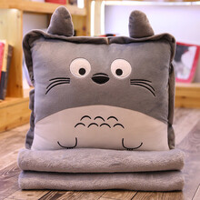 QUATREFOIL抱枕被子两用 办公室汽车靠枕午休毯家用沙发靠垫三合一午睡盖毯床头腰靠枕生日礼物 萌鼠