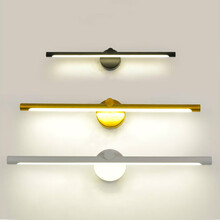 镜前灯卫生间led免打孔北欧简约浴室镜柜灯人体自动感应开关壁灯 白色43cm-8W-自然光【感应款】