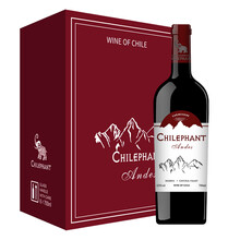 超市	智象安第斯佳美娜干红葡萄酒 750ml*6瓶 整箱装 智利原瓶进口红酒