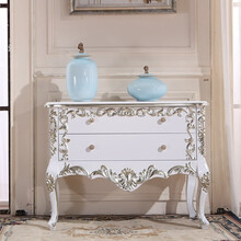 斯顿英少欧式玄关柜 现代白色入户门厅装饰柜卧室电视柜客厅隔断柜 美式餐边柜 可定制