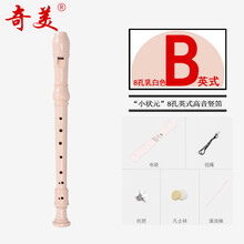 奇美6孔8孔竖笛乐器初学入门小学生儿童高音德式英式六孔八孔笛子 (小状元8孔)英式高音乳白色