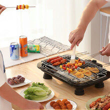 家用烧烤炉电烤电烧烤架烤肉炉电烤炉烤架烤炉烤肉炉子烤盘 电烤炉(接油盘+竹签85支)