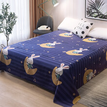 儿童床单 床单单件 水洗棉单双人学生宿舍单人床磨毛儿童褥单 月兔 1点8 x 2点3m单件床单