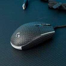 适用 罗1技 GPW 狗屁王 G102 GPRO G304 鼠标防滑贴吸汗按键贴侧边 GPX G102/GPRO 黑色全覆盖 防滑贴 #24