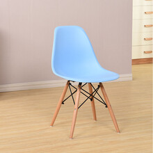 佐盛办公洽谈会议成人家用休闲简易椅北欧吧台椅实木餐椅蓝色